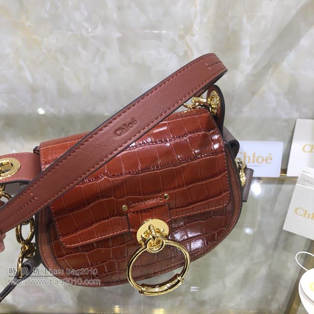 Chloe女包 克洛伊經典Tess鱷魚紋圓環小號馬術風格手袋 Chole肩背斜挎包  jjh1287